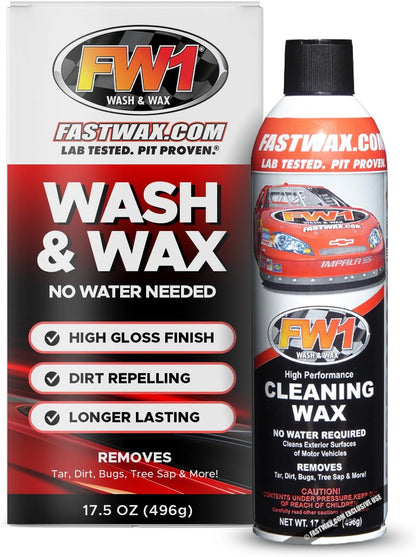 FW1 2 Pack, A High Performance Car Wax Polish | Easy To Use Scratch-Free Waterless Car Wash Spray & Detail Cleaning Polish (17.5oz) | Spray Wax for Cars, Trucks, Motorcycles, RVs and boats.
