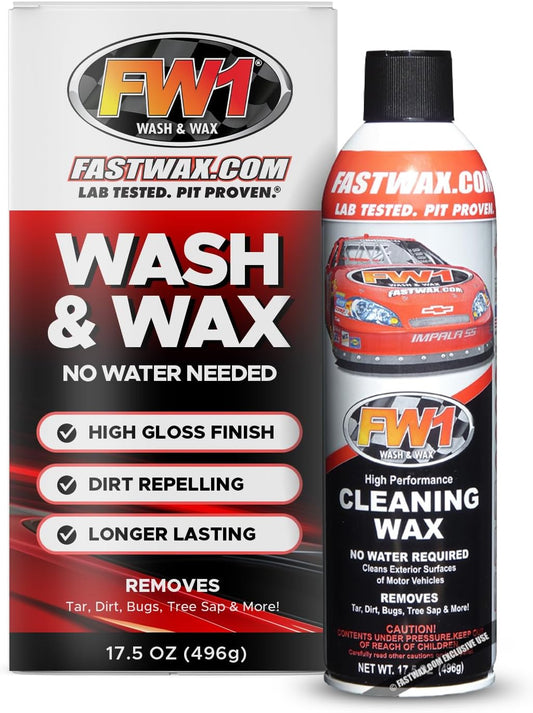 FW1 2 Pack, A High Performance Car Wax Polish | Easy To Use Scratch-Free Waterless Car Wash Spray & Detail Cleaning Polish (17.5oz) | Spray Wax for Cars, Trucks, Motorcycles, RVs and boats.