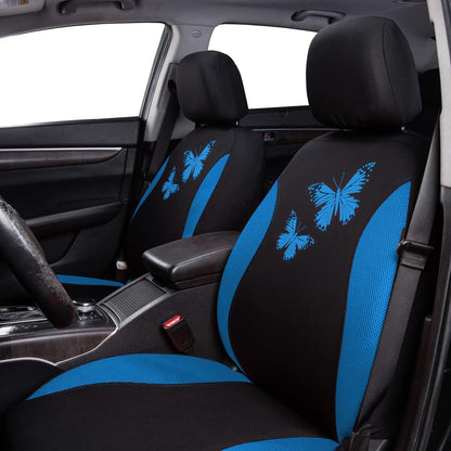 Flying Banner Butterfly car seat Covers ful Set Fashion Universal Lady Woman Female Rear Bench Split Colorized (Pink, 2 Fronts - Lace)
