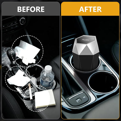 Car Trash Can with Lid - 2-Pack, Interior Accessories for Vehicles, Leakproof Garbage Can with 30 Detachable Trash Bags, Multipurpose Organizers and Storage Solutions for Home and Office