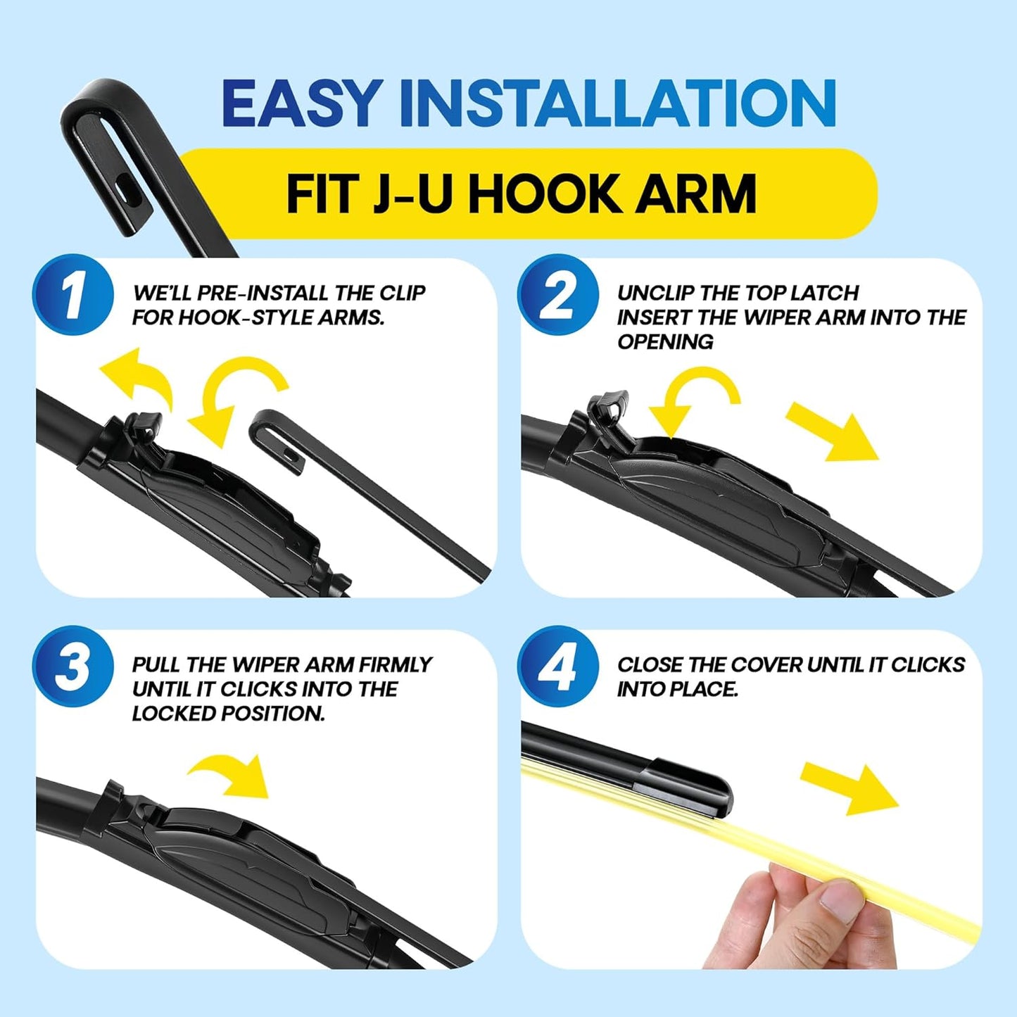 5 PLUS 22 Inch Windshield Wiper Blades 2 Pack(Pack Of 2), All-Season Performance Automotive Replacement Windshield Wiper Blades for My Car
