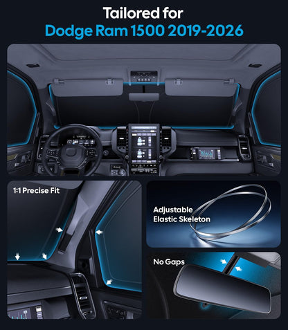 Wigoo 2026 Upgrade 8PCS Full Set Window Sunshade for Toyota 4Runner 2010-2024 [7-Layer Cooler & Blacker, Ice-Crystal Tech] with Windshield for Sun Block, Baby, Camping, Privacy Napping, Relax