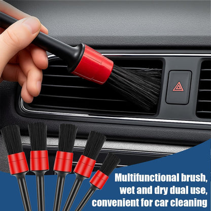 11PCS Car Detailing Brush Set, Soft Boar Hair Vehicle Interior Exterior Detail Cleaning Brush, Automotive Detailing Cleaner Kit for Wheel, Air Vent, Seat, Universal for Most Vehicles