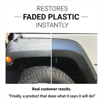 CAR GUYS Plastic Restorer | Bring Plastic, Rubber, and Vinyl Back to Life! | User Friendly Trim Restorer | Safe Auto Detailing Supplies | 8 Oz Kit with Foam Applicator