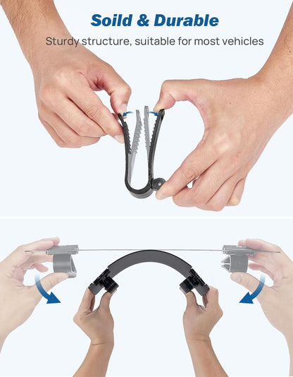 JOYTUTUS Sun Visor Extender for Cars, Polarized Sun Visor Extender Universal Sun Blocker UV400, Adjustable Visor Extension for Car Visor,Double-Clip,Anti Glare Stray Light