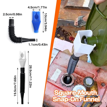10Pcs Funnels for Automotive Use, Wide Mouth Plastic Oil Funnel Set | Flexible Long Neck Fuel Funnel Kit with Spout & Filter for Filling Car Engine Oil, Gasoline, Diesel, Coolant, Fluid