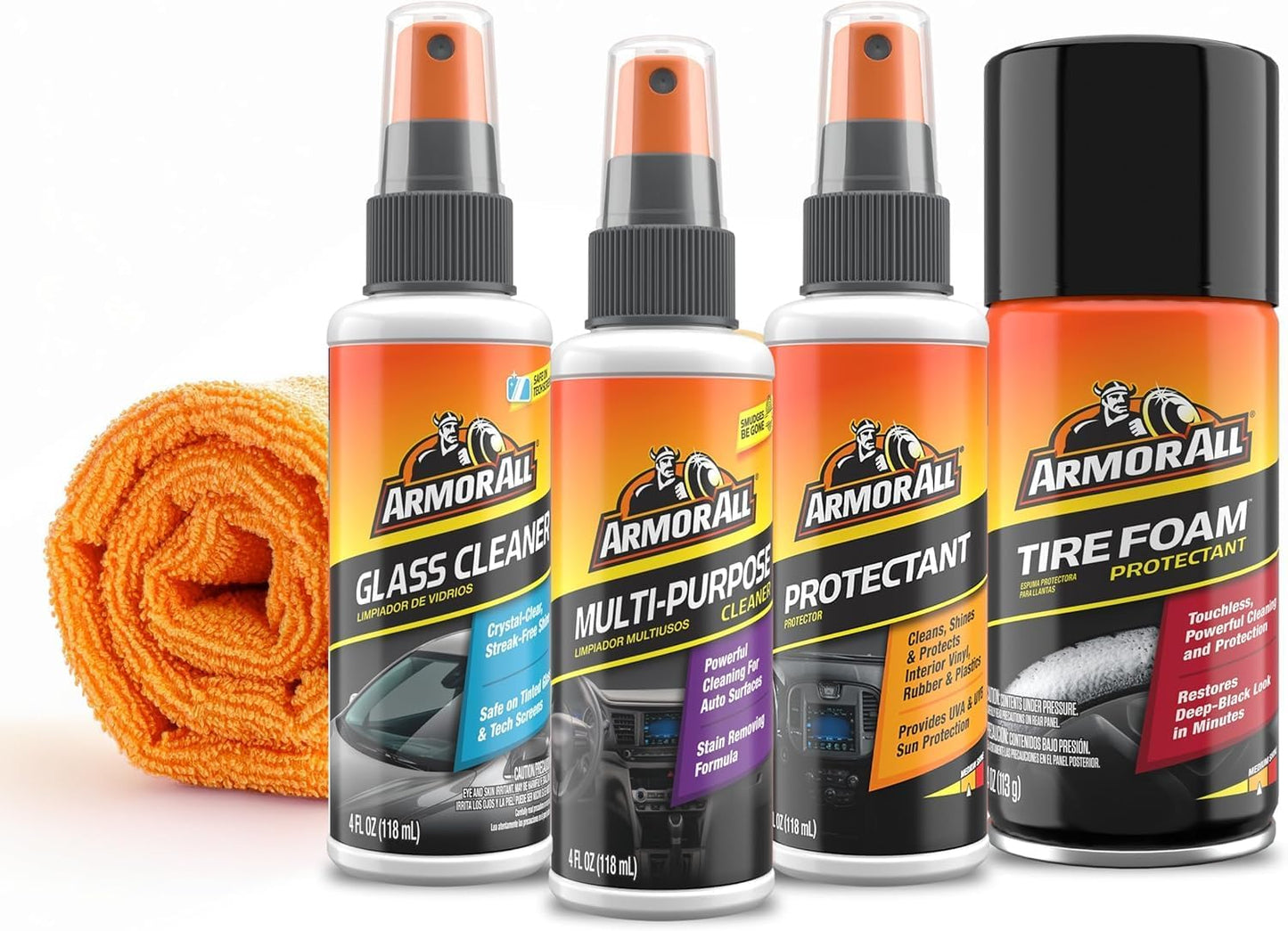 Armor All 5-Piece Complete Car Care Kit - All-in-One Interior & Exterior Cleaner, Tire Foam, Glass Spray & UV Protectant, Gift for Car Lovers