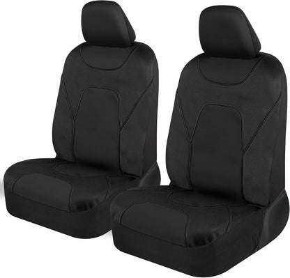 Motor Trend AquaShield Waterproof Front Seat Covers, Black Seat Covers for Cars – Neoprene Front Car Seats Cover, SUV Seat Covers Protector - Car Interior Cover for Auto, Trucks, & Dog Owners