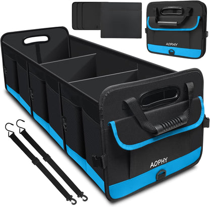 AOPHY Trunk Organizer for Car, 95L Large Capacity Trunk Storage with Non-Slip Bottom Strips, Cargo Organizer for Suv, Truck, Sedan, Waterproof Portable Car Organizers for Women Men(Pink)