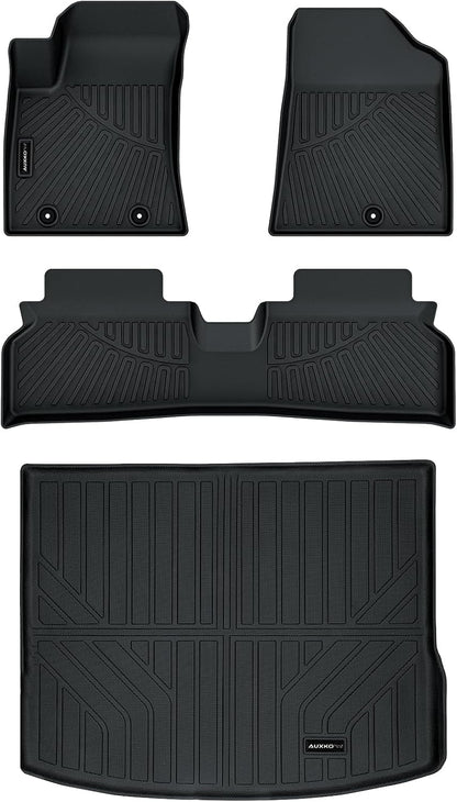 Auxko All Weather Floor Mat & Cargo Mat Fit for 2026 2025 2024 2023 2022 Hyundai Tucson Hybrid(Not PHEV) TPE Liner Tucson Accessory Set All Season Odorless Anti-Slip Floor Liner