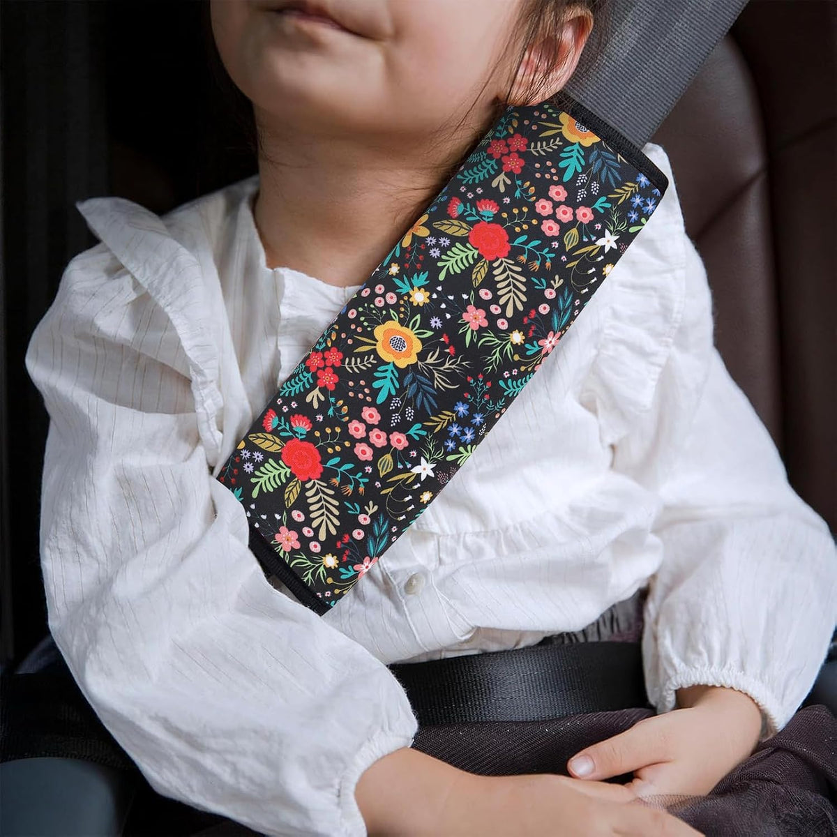 YR Seat Belt Cover for Kids, Soft Comfort Seat Belt Cushion for Children, Cute Cartoon Pattern Car Seat Belt Pads Cover for Girls and Boys, 1 Pack (Cartoon Spider)