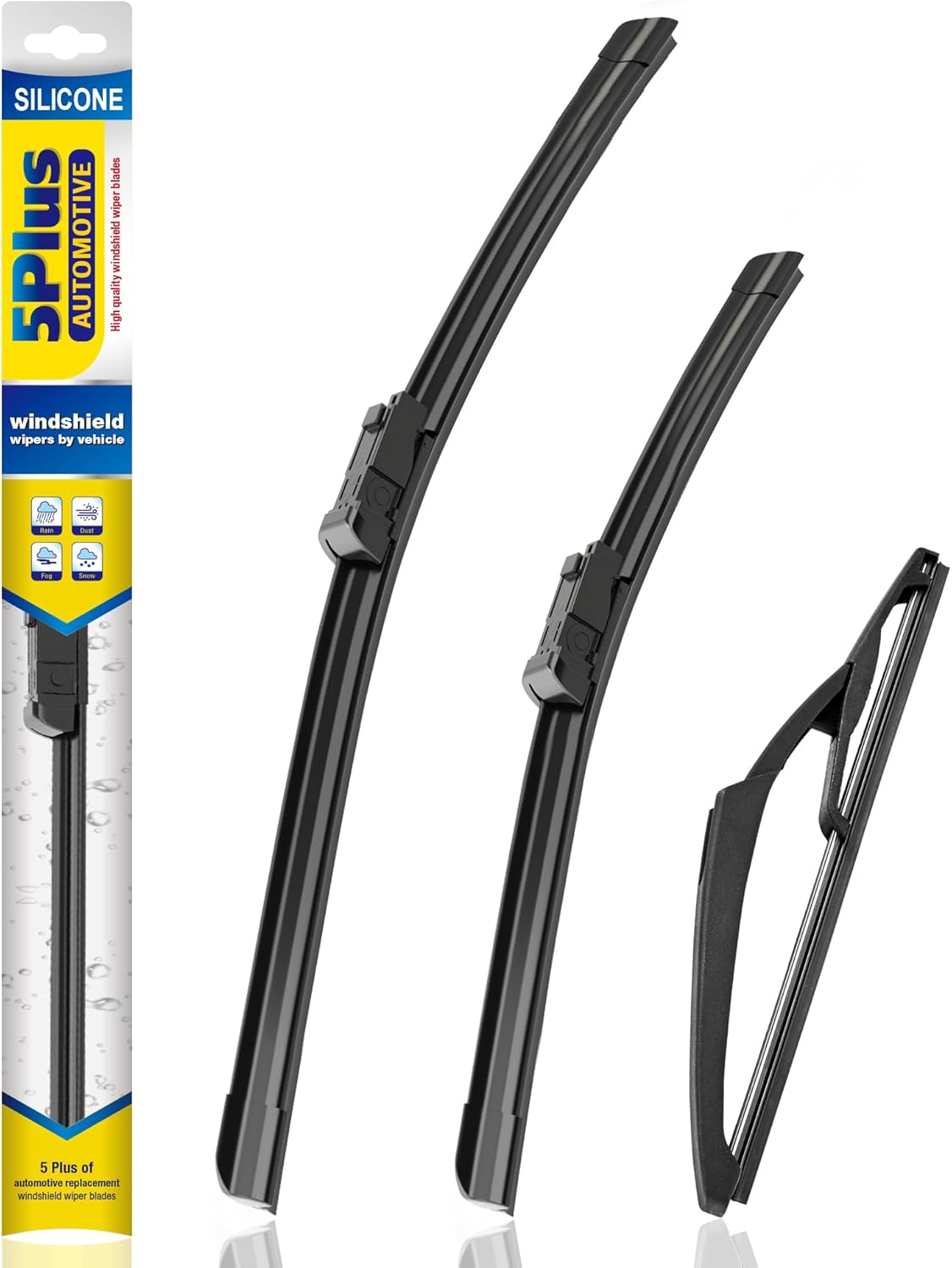 5 PLUS® Silicone Windshield Wipers Replacement for 2007-2014 Ford edge, 2007-2015 Lincoln MKX Wiper Blades(Set of 3),Automotive Replacement Windshield Wiper Blades For My Car-26"/20"/14" - Colors A