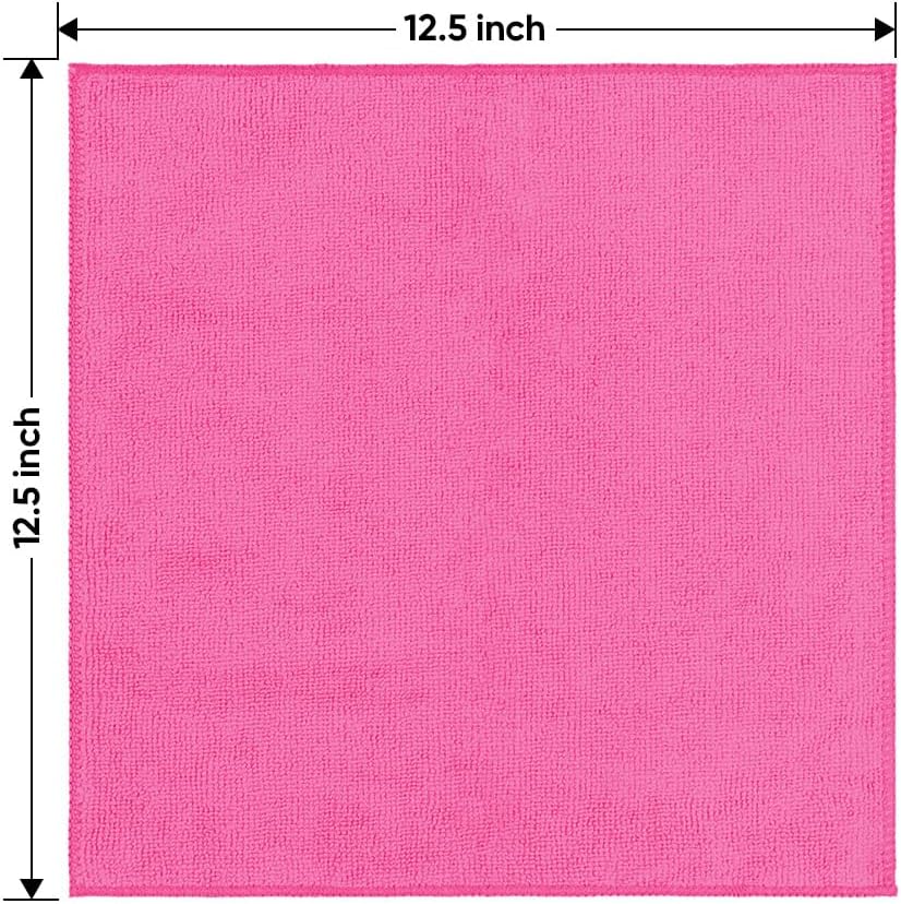 HOMEXCEL Microfiber Cleaning Cloth 12 Pack, 12.5 x 12.5 inch Microfiber Towels for Cars, Ultra Absorbent Washing Cloth, Lint Free Streak Free Cleaning Rags for Car, Kitchen, and Window (Grey)