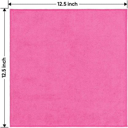 HOMEXCEL Microfiber Cleaning Cloth 12 Pack, 12.5 x 12.5 inch Microfiber Towels for Cars, Ultra Absorbent Washing Cloth, Lint Free Streak Free Cleaning Rags for Car, Kitchen, and Window (Grey)