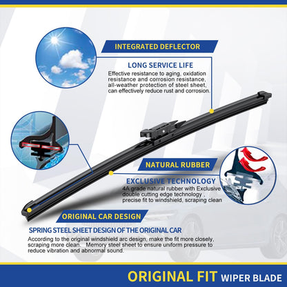 3 Wipers Factory Replacement For Subaru Outback 2020-2022 2023 2024 Original Equipment Replacement Windshield Wiper Blades Set 26"+18"+16" (Set of 3) Top Lock - Colors A