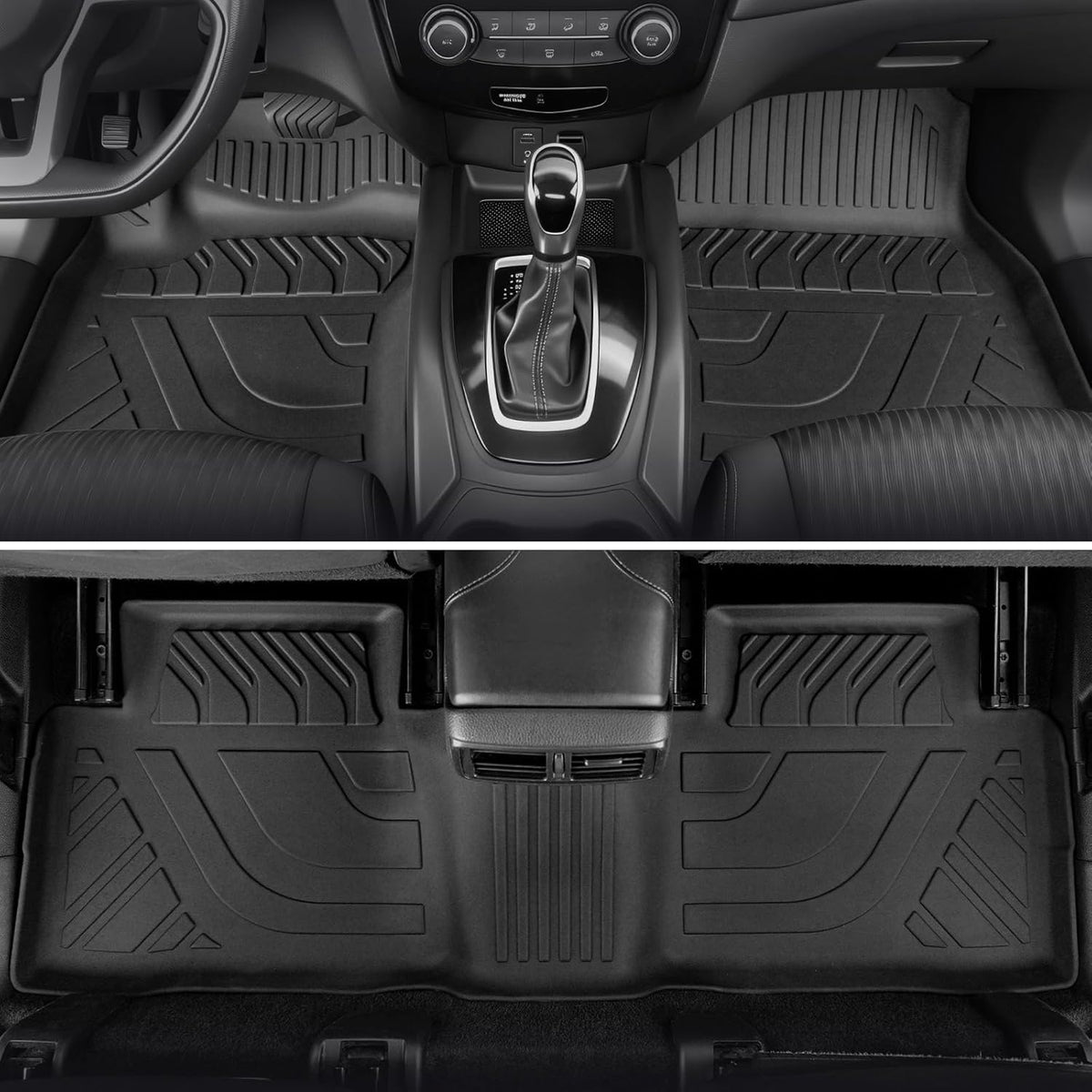 Floor Mats Set for Nissan Rogue 2026 2025 2024-2021 Accessories, Full Coverage All Weather Floor Mats Cargo Mat with Backrest Protectors & Door Sill Guards (Not for Sport)