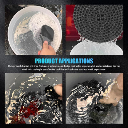 5 Gallon Car Wash Bucket Grit Trap Insert, Wash Buckets for Car Detailing, 10.2 Inch Diameter Car Wash Filter for Removing Dirt & Grit, Cleaning Tools Car Bucket Gravel Guard Fit Cars (Black)