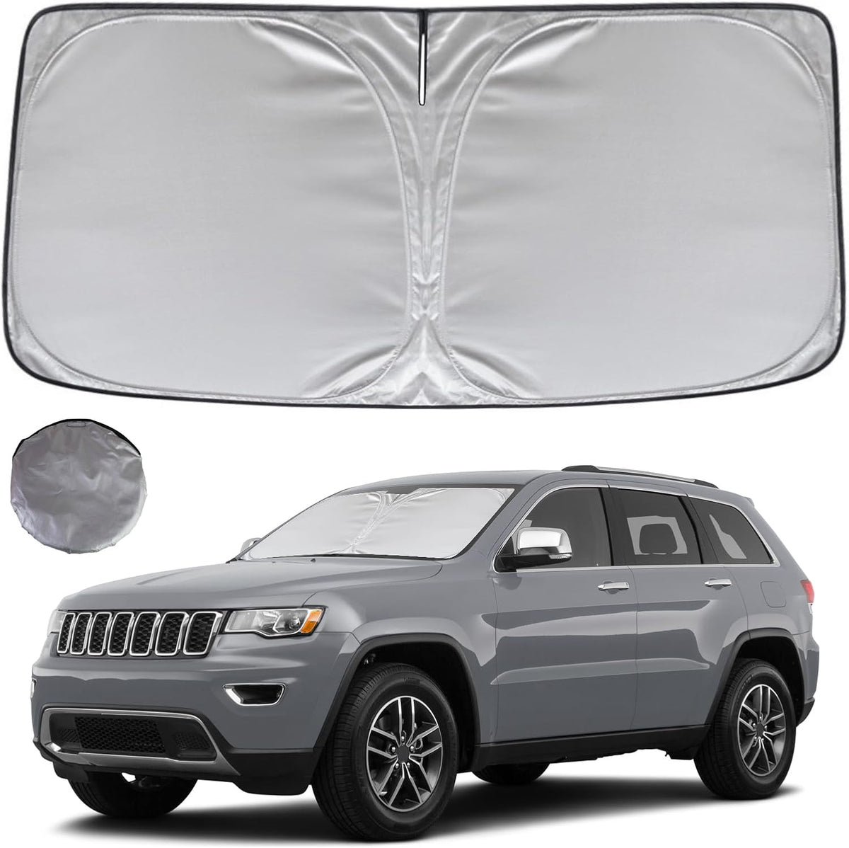 KAYZT Windshield Sun Shade for 2019-2025 2026 Chevy Silverado 1500 /GMC Sierra 1500 2500HD 3500HD Foldable Sunshade Front Window Custom Fit Car Accessories - Colors C