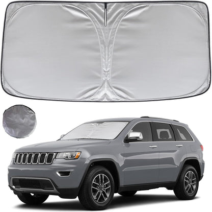 KAYZT Windshield Sun Shade for 2019-2025 2026 Chevy Silverado 1500 /GMC Sierra 1500 2500HD 3500HD Foldable Sunshade Front Window Custom Fit Car Accessories - Colors C