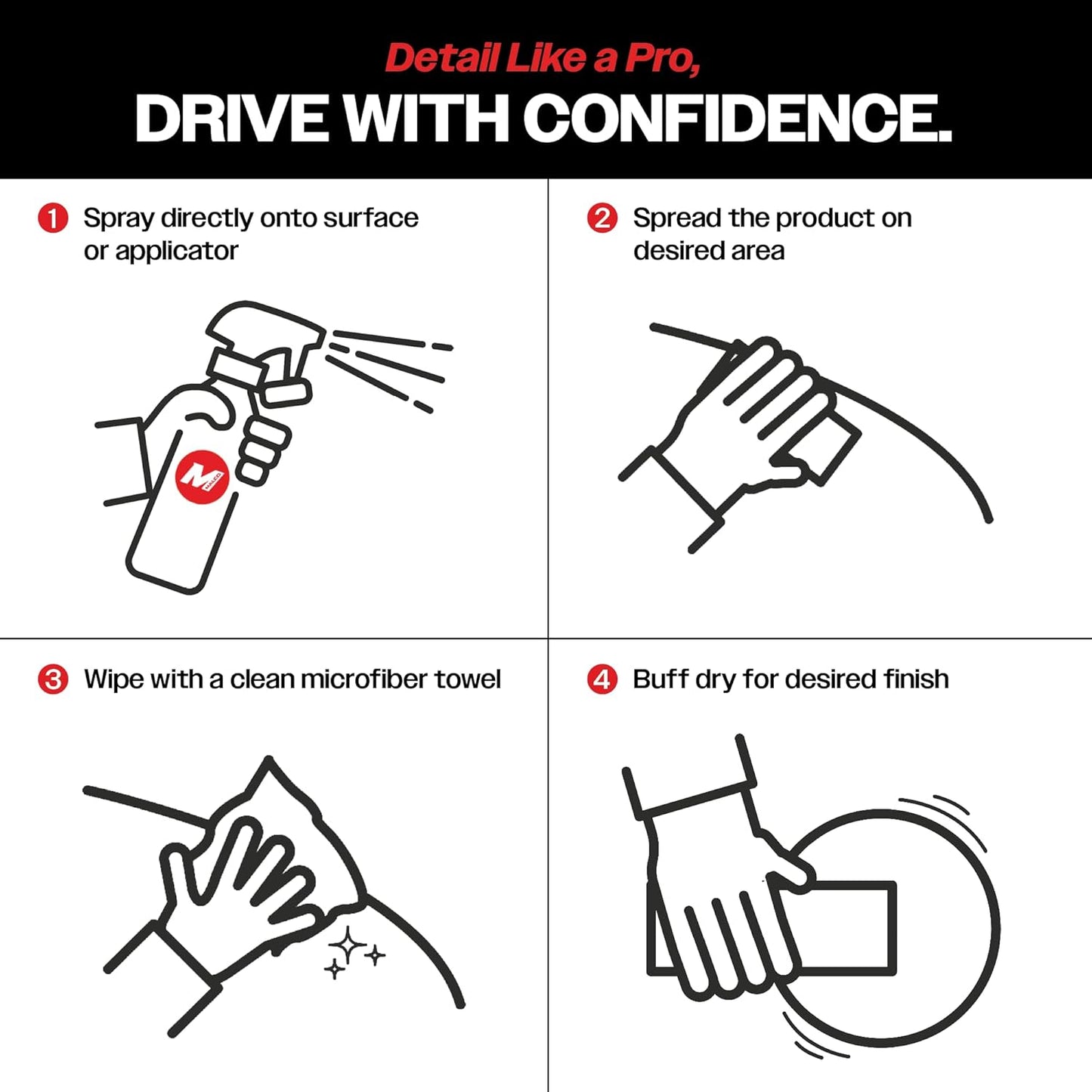 Malco Clean and Shine Interior Car Cleaner and Dressing - Best Interior Car Care to Restore Leather Plastic and Vinyl / 1 Simple Step To Clean, Condition, and Protect/Non-Glare Satin Finish (125901)