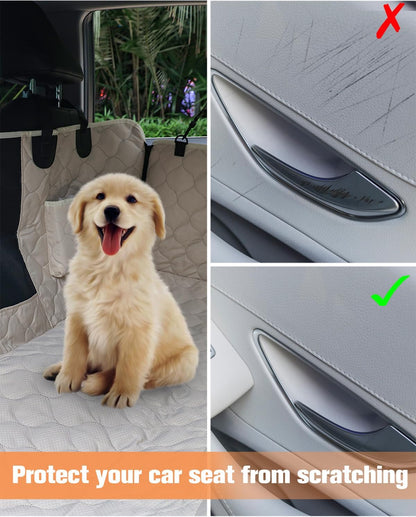 PETICON Dog Car Seat Cover with Mesh Window, 100% Waterproof Pet Seat Cover for Back Seat, Scratchproof Dog Hammock for Cars, Trucks, SUVs, Jeeps, Black