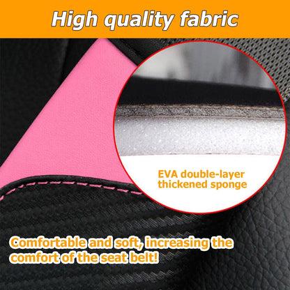 Osilly 2PCS Car Seat Belt Cover, Carbon Fiber Seatbelt Shoulder Protection, Soft Car Seat Belt Strap Cushion Protect Your Neck and Shoulder, Car Accessories Seat Belt Pad for Car Truck (Red)