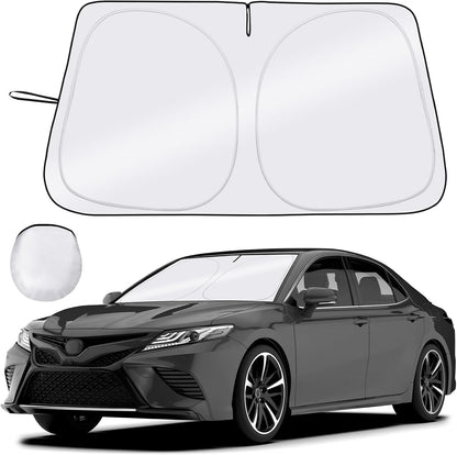 Windshield Sun Shade - Car Sun Shade Windshield, Reflector Sunshade Offers Ultimate Protection for Car Interior, Foldable Front Window Fit for Hatchback, Truck, SUV, MPV