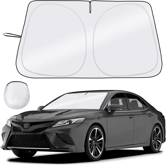 Windshield Sun Shade - Car Sun Shade Windshield, Reflector Sunshade Offers Ultimate Protection for Car Interior, Foldable Front Window Fit for Hatchback, Truck, SUV, MPV