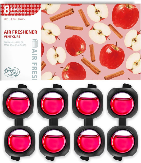 DRIVEJOY Car Air Freshener Vent Clips, 8 PK, 6 Ocean, 2 New Car Scent, Long Lasting Air Fresheners for Men & Women, Up to 240 Days, Odor Eliminator