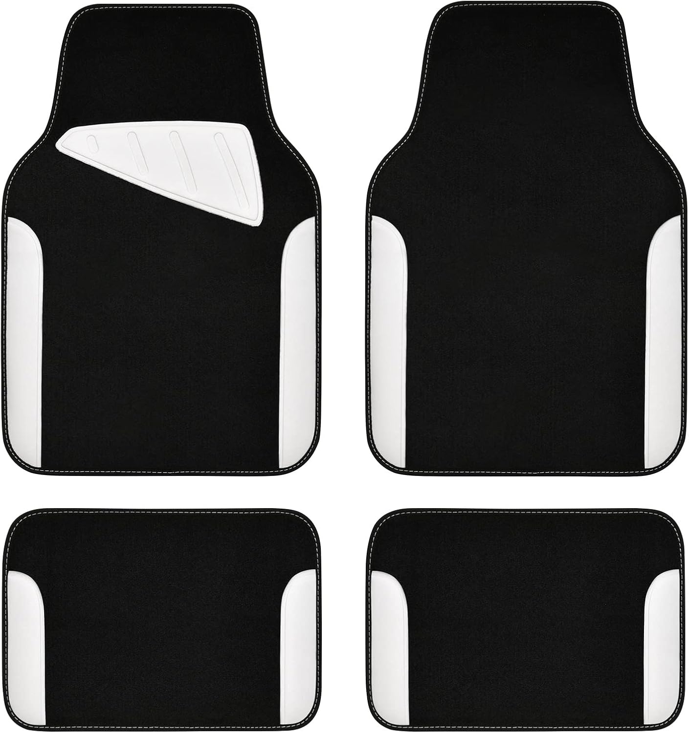 CAR PASS Waterproof Universal Car Floor Mats, Leopard Print Car Mats Fit for SUV,Vans,sedans, Trucks,Set of 4pcs Car Carpet with Driver Heel Pad and Nibs Backing, Leopard Car Accessories Gray Leopard
