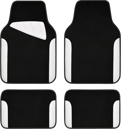 CAR PASS Waterproof Universal Car Floor Mats, Leopard Print Car Mats Fit for SUV,Vans,sedans, Trucks,Set of 4pcs Car Carpet with Driver Heel Pad and Nibs Backing, Leopard Car Accessories Gray Leopard