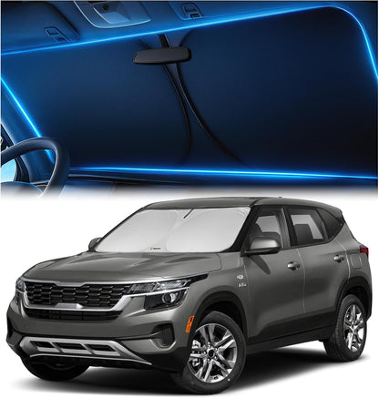 Magnelex Windshield Sun Shade for Dodge RAM 1500 2019-2023 2024 2025 2026, Foldable Car Window Sunshade, Heat & UV Visor Cover, Reflective Front Shades Accessories - Colors B