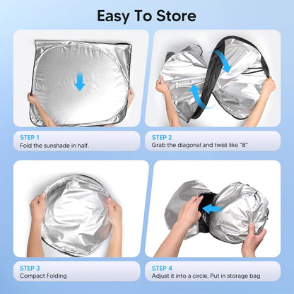 KUST Windshield Sun Shade for Toyota RAV4 2019-2022 2023 2024 2025 2026 Window Accessories Shade Sun Visor Cover Foldable Block UV Rays - Colors F