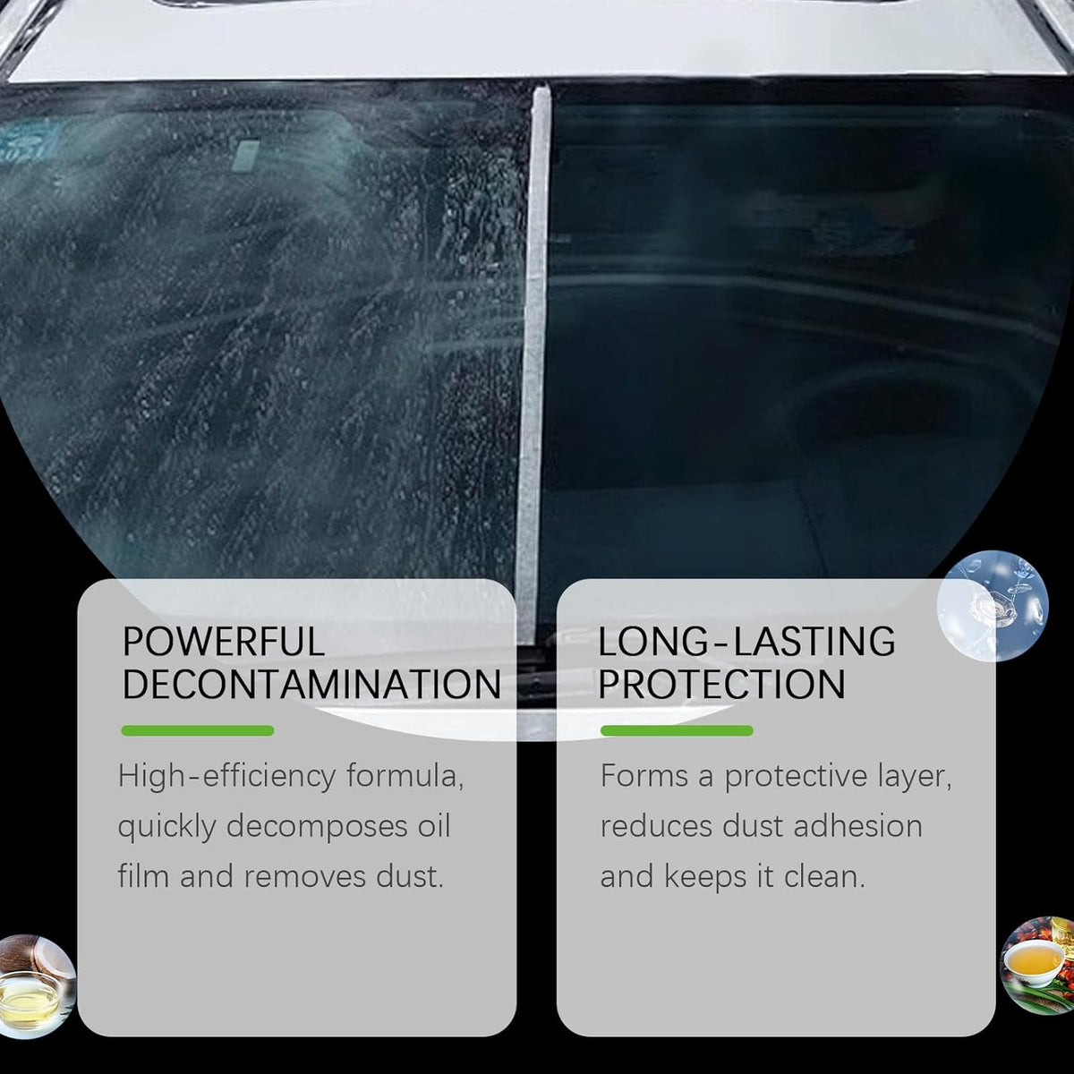2 SET Oil-Free Car Glass Brushes, Upgrade 2.0 Clear Vision Glass Cleaner, Oil Film Cleaning Brush for Automotive Windows, Clearvision Cars Windshield Cleaner Tool, Universal Cleaning Wipe Board