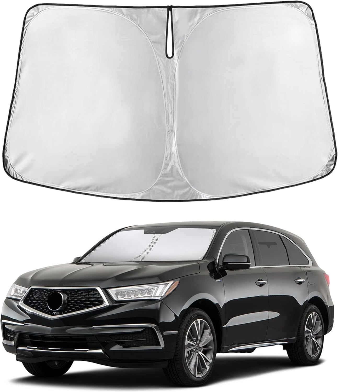EcoNour Car Windshield Sun Shade | 2025 Upgraded Innovative No-Light-Pass Technology for Maximum Coverage | Foldable Sun Shade Keeps Your Vehicle Cool | Must-Have Car Accessories | Small (59" x 29") - Colors B