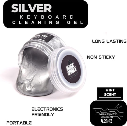 MAGIC SPRUCE Car Cleaning Gel, Reusable Auto Detailing Putty for Interior Dashboard Vents, Non-Toxic Dust Remover for Car Keys Keyboard PC Laptop, Scented Cleaning Products,Stocking Stuffers for men