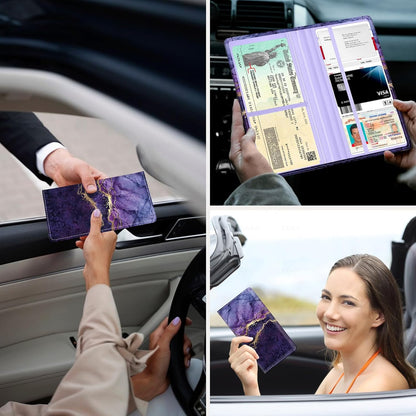Car Registration and Insurance Holder，Colour Patterns Men Women Car License Document Registration and Insurance Card Holder