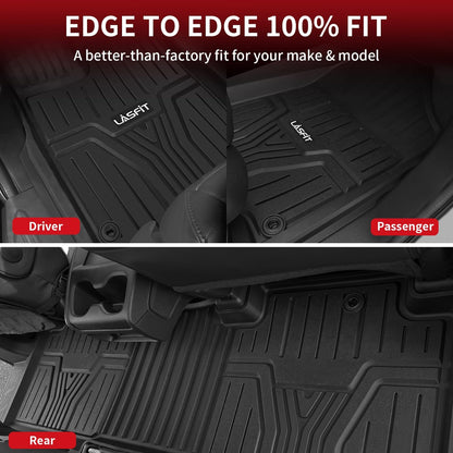 LASFIT Floor Mats for Honda CR-V 2026 2025 2024 2023 (Gasoline & Hybrid & e:FCEV), All Weather TPE Custom Fit Anti-Slip Pet Friendly Car Liners, 1st & 2nd Row Black