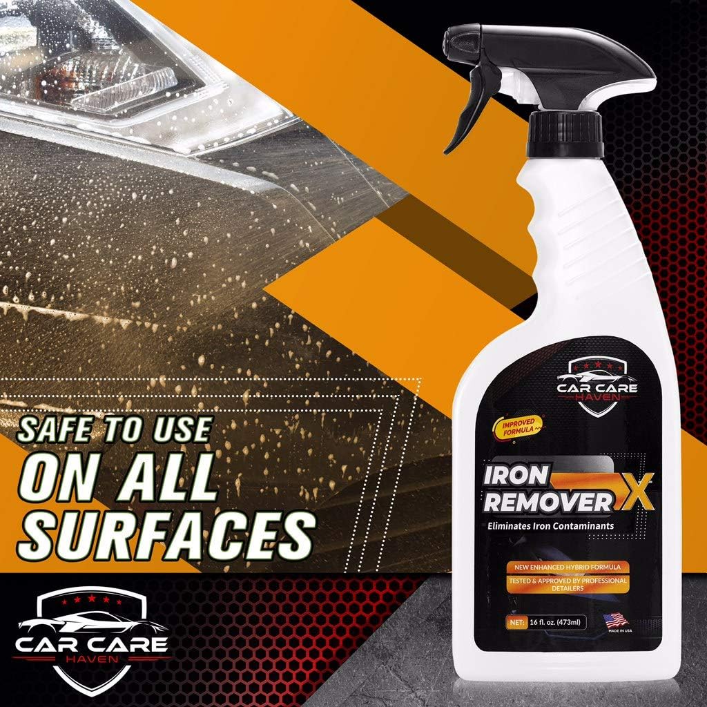 Car Care Iron Remover X, Car Detailing Iron Rust Remover-Wheel, Paint, Ceramic-Cleaner-Car Cleaner Exterior Care Products, Colorless Rim Cleaner, Decal Remover-Use Before Clay Bar (128 Fl Oz Gallon)