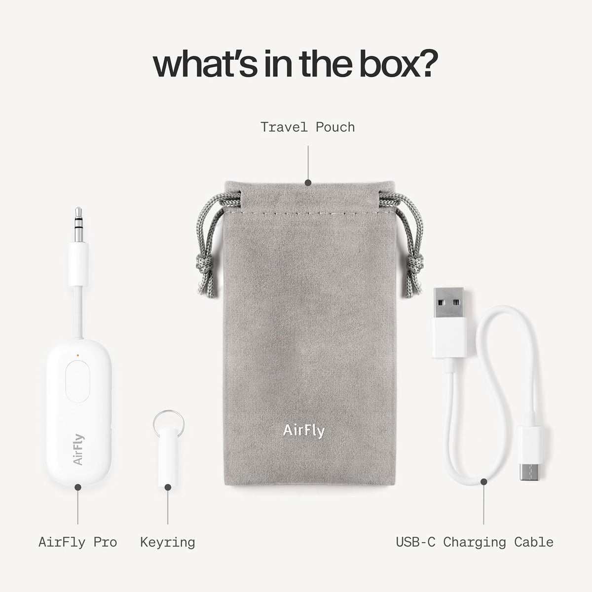 AirFly Pro 2 Deluxe – Bluetooth Adapter for Airplane, Pair 2 AirPods or Wireless Headphones – 3.5mm AUX Bluetooth Transmitter/Receiver for Cars, Boats, Treadmills, TVs – Airplane Travel Essentials