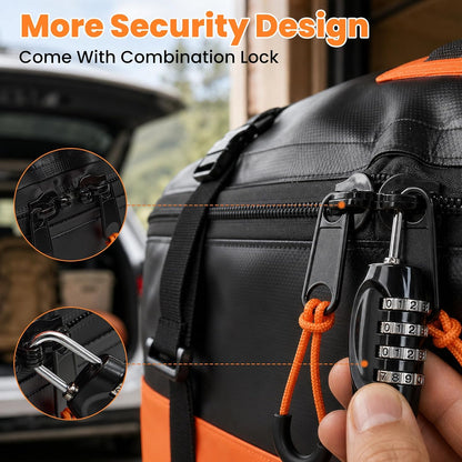 20 Cubic Feet Heavy Duty Waterproof Car Rooftop Cargo Carrier Bag | for All Vehicles with/without Rack, Includes Anti-Slip Mat, Reinforced Straps, Door Hooks, Storage & Luggage Lock