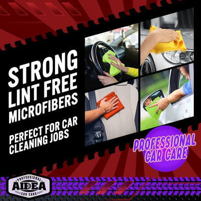 AIDEA Microfiber Cleaning Cloth, 50PK, Microfiber Towels for Cars, Premium Wash Cloths, Dusting Cloth Cleaning Rags, Absorbent Towels for SUVs, House, Kitchen, Window, Cleaning Supplies12×12"
