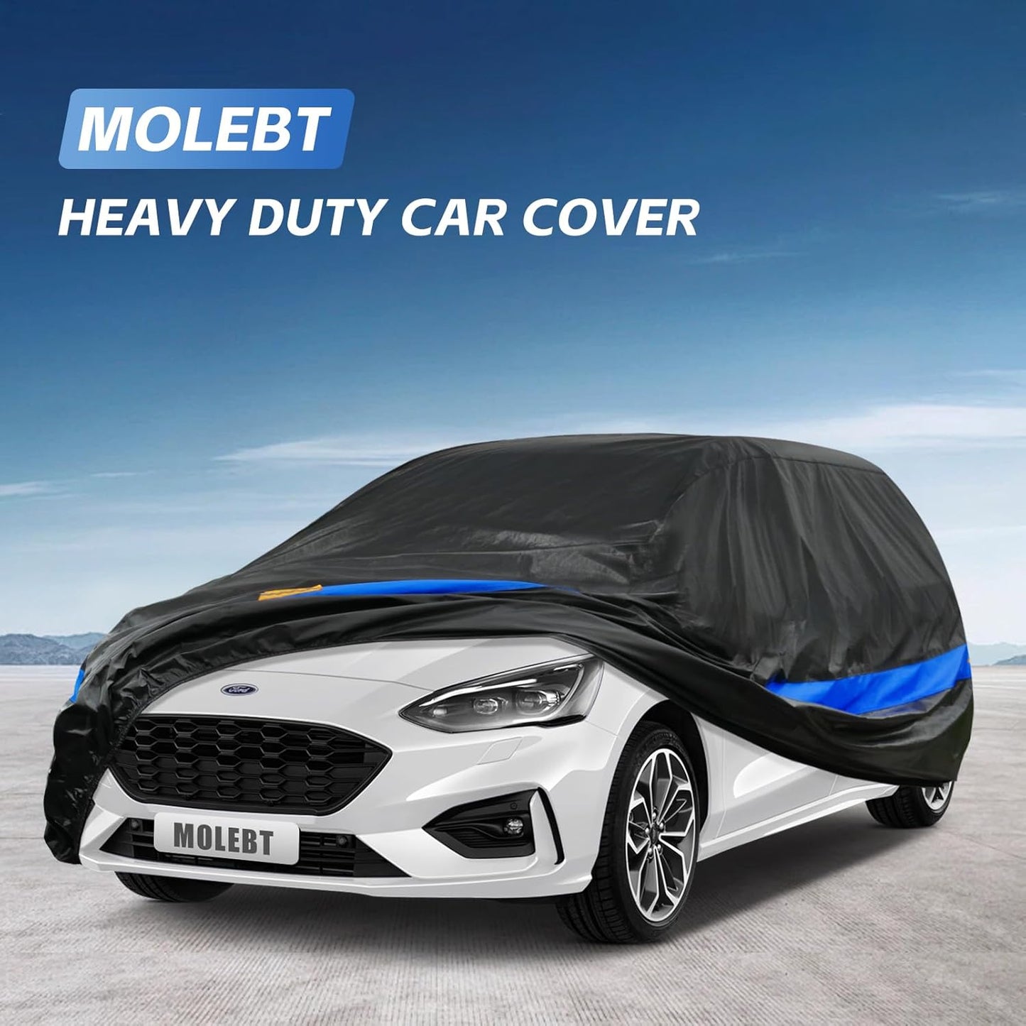 Car Cover Waterproof All Weather for Automobiles, Universal Fit Sedan Coupe Chevrolet Corvette/Camaro, Ford Mustang/Fusion, Honda Accord/Civic, KIA Optima, Hyundai Sonata, Nissan Maxima etc.