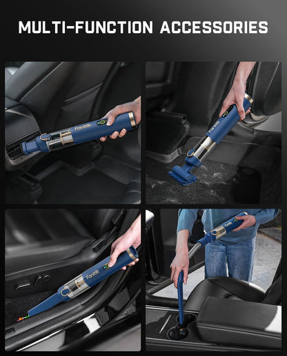Fanttik Slim V10 APEX Cordless Car Vacuum, 4-in-1 Portable Mini Handheld Vac, 19kPa Suction Power, Upgraded Smart Digital Display, 2 Suction Modes for Small Jobs, Car, Office Desk, Keyboards (Black)