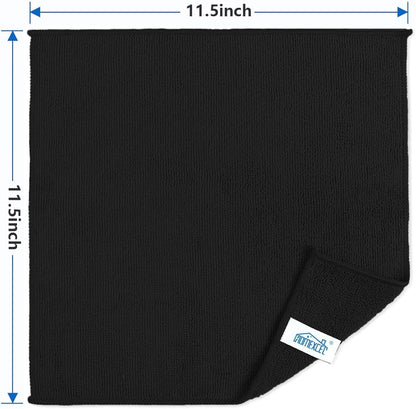 HOMEXCEL Grey Microfiber Cleaning Cloth, 12 Pack Premium Microfiber Towels for Cars, Lint Free, Scratch-Free, Highly Absorbent, Reusable Cleaning Rags for Car, Household, Kitchen, Window, 11.5"X11.5"