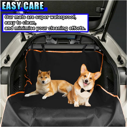 ZIMISI Car Cargo Liner for Dogs, Waterproof Non-Slip Dog Seat Mat, Anti-Scratch Rear Bumper Guard for Cars, Foldable Pet Cargo Cover, Universal Car Rear Trunk Accessories for Cars/SUVs/Trucks (Black)