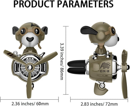 Pilot Car Air Freshener, Cute Dog Car Vent Clip Air Freshener Automotive Air Outlet Fan Diffuser, Automotive Interiors Vent Decoration (Shake Head Style - Dog)
