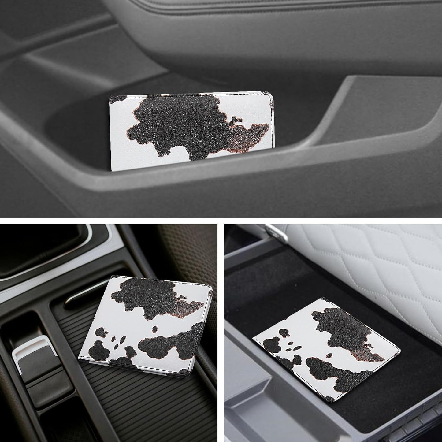 Car Registration and Insurance Holder, Premium Pu Leather Vehicle Glove Box Organizer - for Driver License, Cards & Essential Documents (L-Orange)