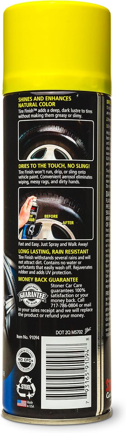 Stoner Car Care 91094-6PK More Shine Tire Finish – Tire Shine Spray Restores Deep Matte Black Finish with Long-Lasting Rain-Resistant Protection, Dry-to-Touch – 12 oz (Pack of 6)