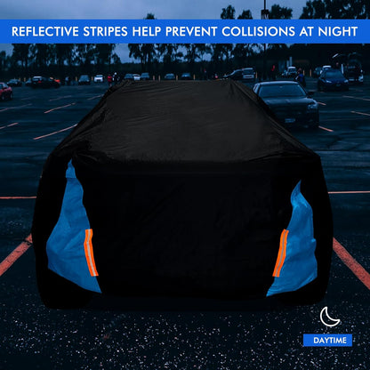 Car Cover Waterproof All Weather for Automobiles, 6 Layers Outdoor Full Exterior Cover Rain Sun UV Snowproof Protection with Zipper Cotton, Mirror Pocket for Sedan (190-195 inch)